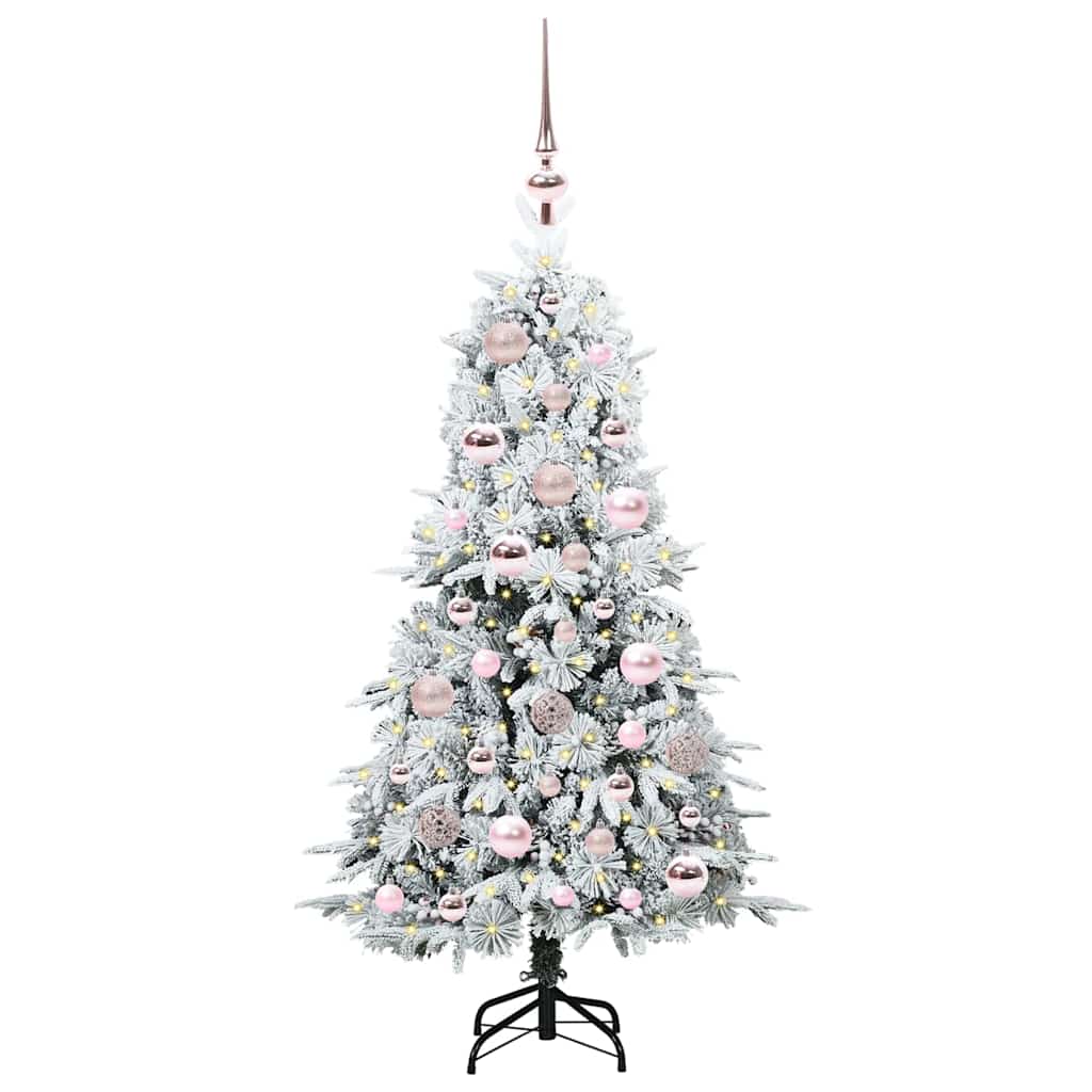 Artificial Hinged Christmas Tree White 120 cm PE and PVC
