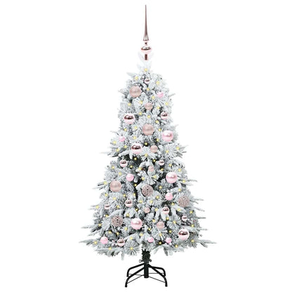 Artificial Hinged Christmas Tree White 120 cm PE and PVC