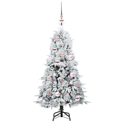 Artificial Hinged Christmas Tree White 120 cm PE and PVC
