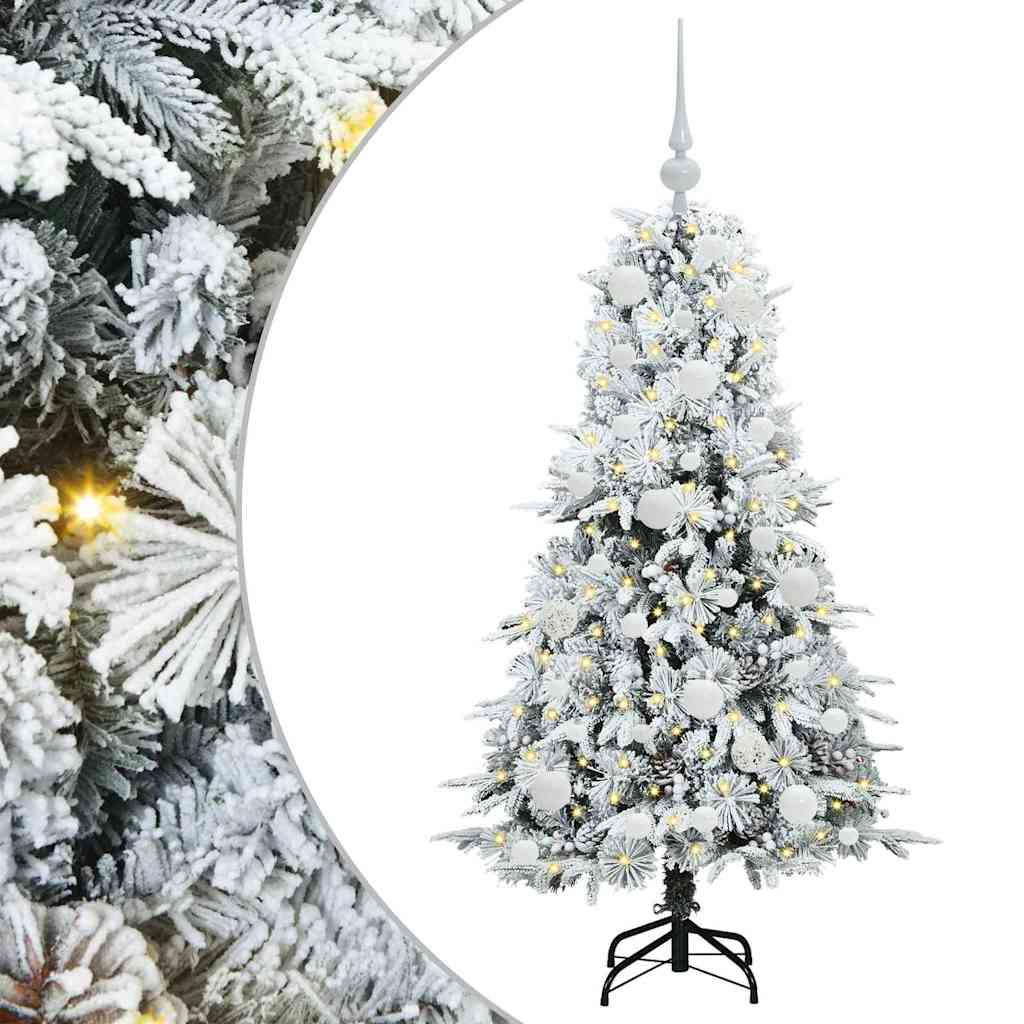Artificial Hinged Christmas Tree White 120 cm PE and PVC