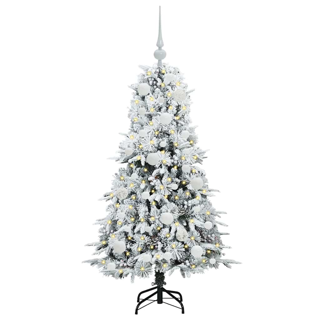 Artificial Hinged Christmas Tree White 120 cm PE and PVC