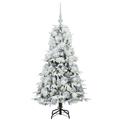 Artificial Hinged Christmas Tree White 120 cm PE and PVC