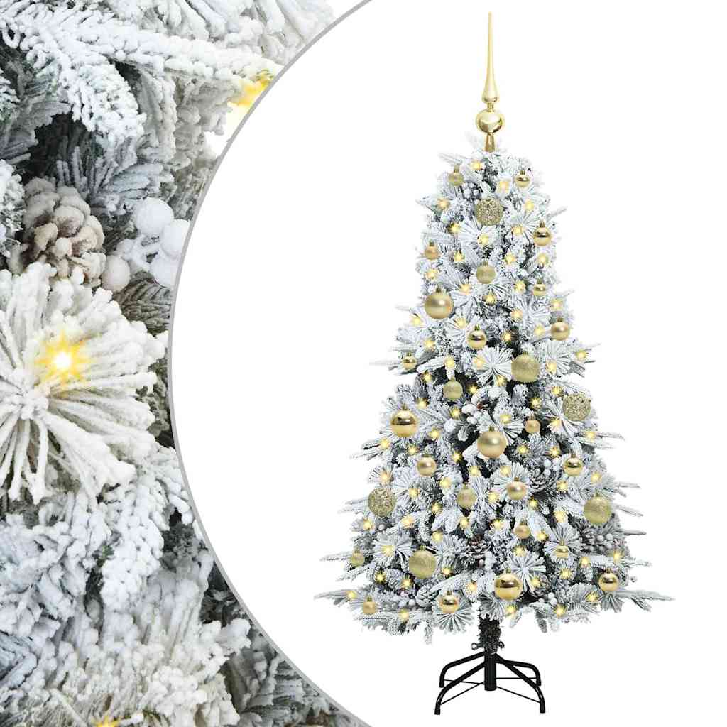 Artificial Hinged Christmas Tree White 120 cm PE and PVC