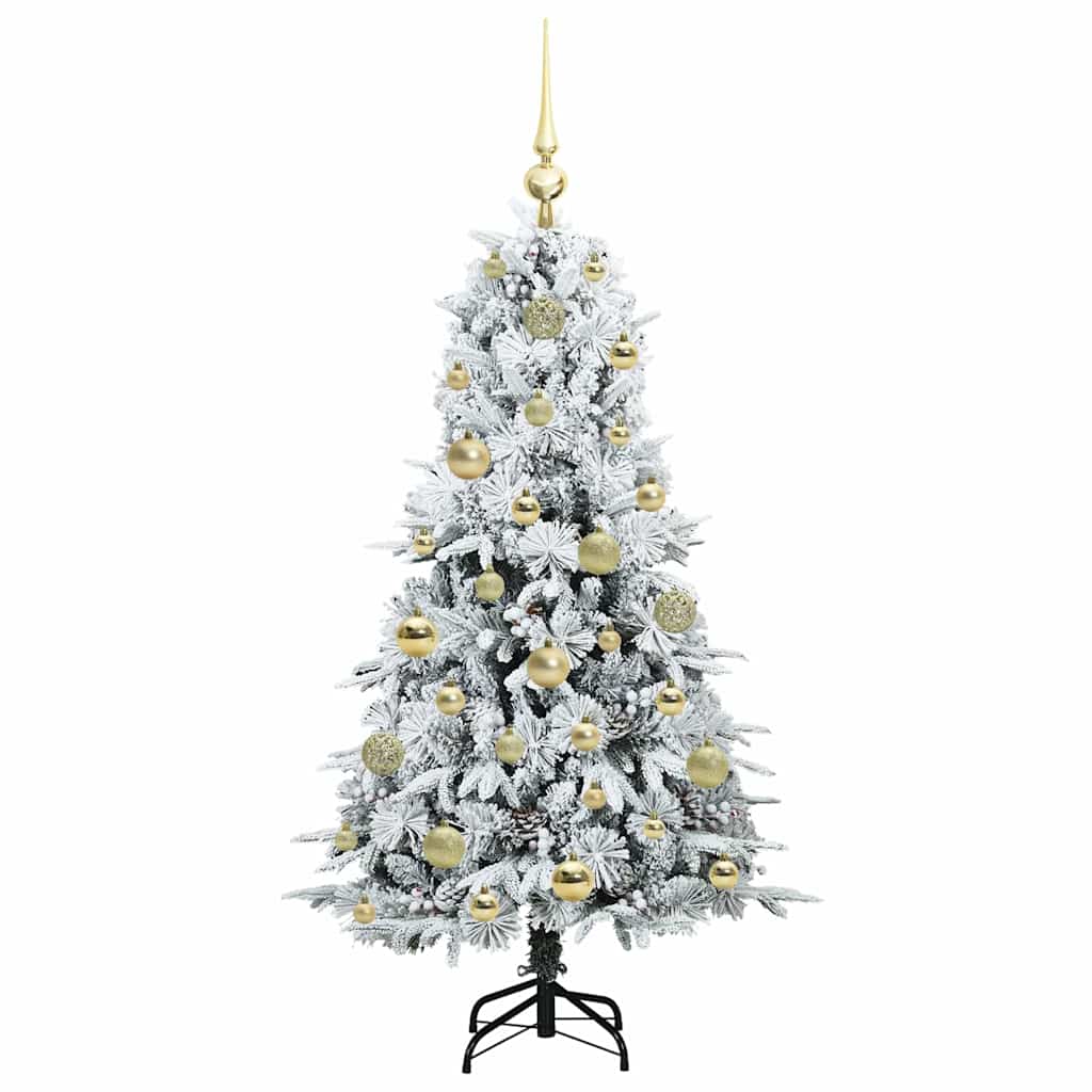 Artificial Hinged Christmas Tree White 120 cm PE and PVC