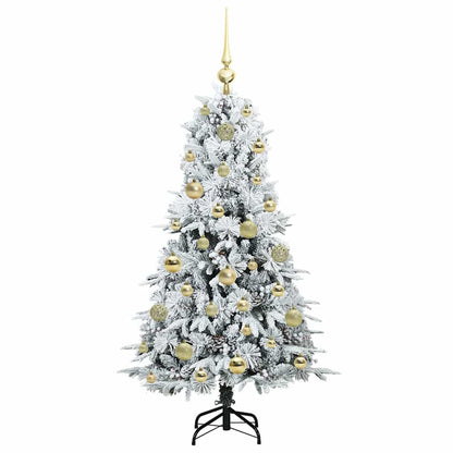 Artificial Hinged Christmas Tree White 120 cm PE and PVC