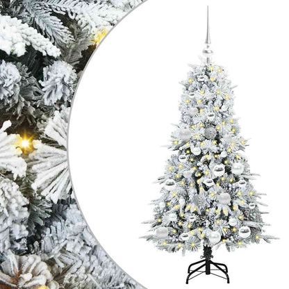 Artificial Hinged Christmas Tree White 120 cm PE and PVC