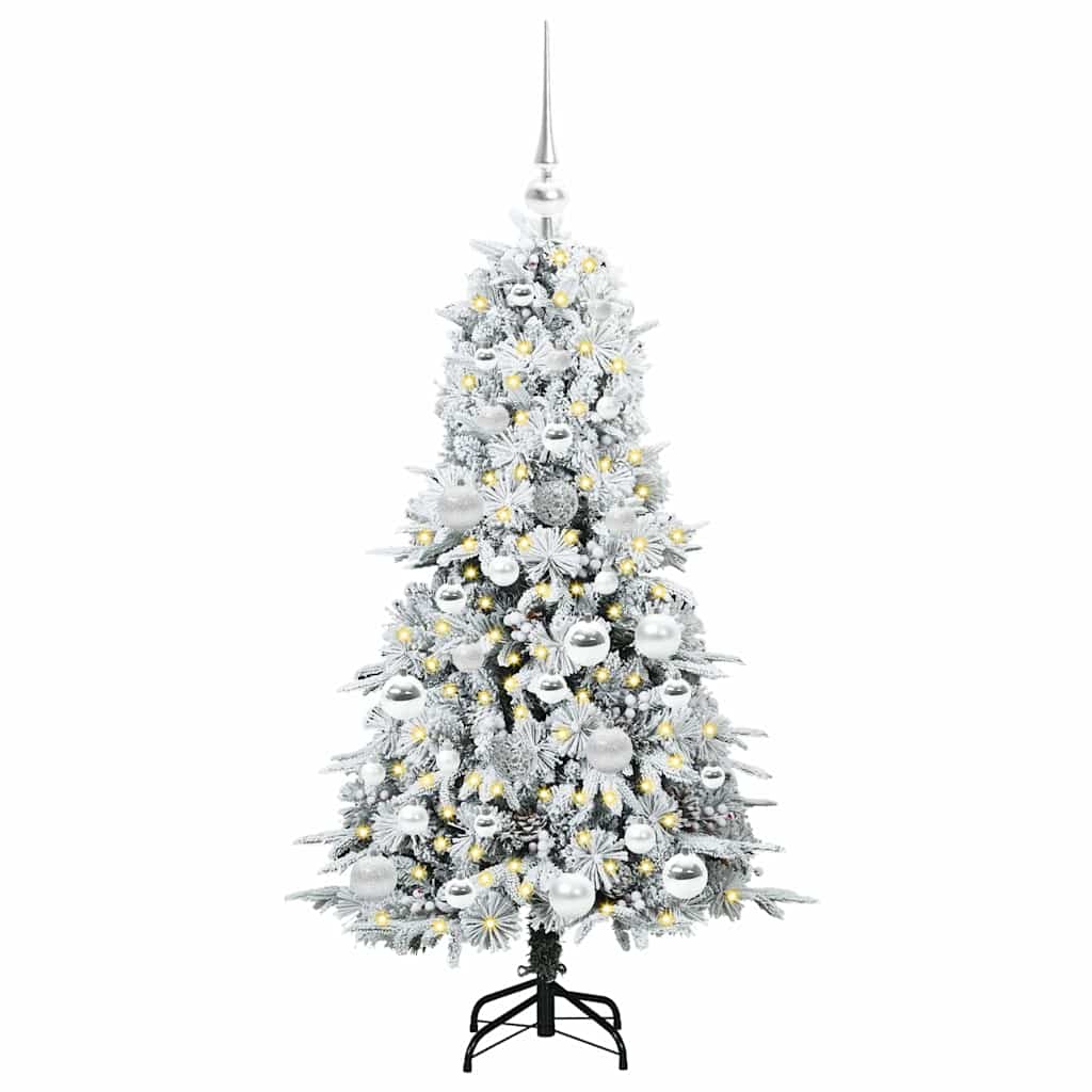 Artificial Hinged Christmas Tree White 120 cm PE and PVC
