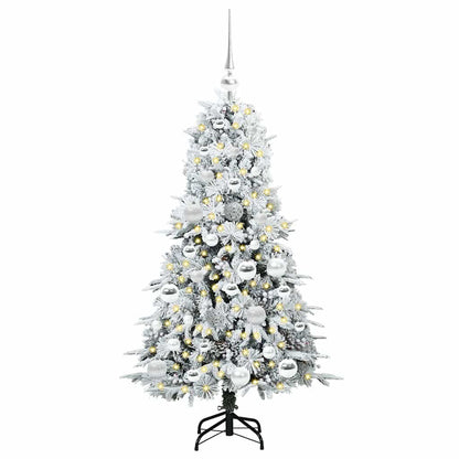 Artificial Hinged Christmas Tree White 120 cm PE and PVC