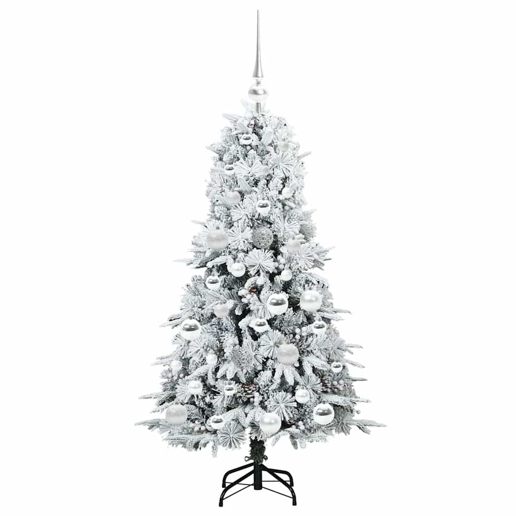 Artificial Hinged Christmas Tree White 120 cm PE and PVC
