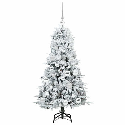 Artificial Hinged Christmas Tree White 120 cm PE and PVC