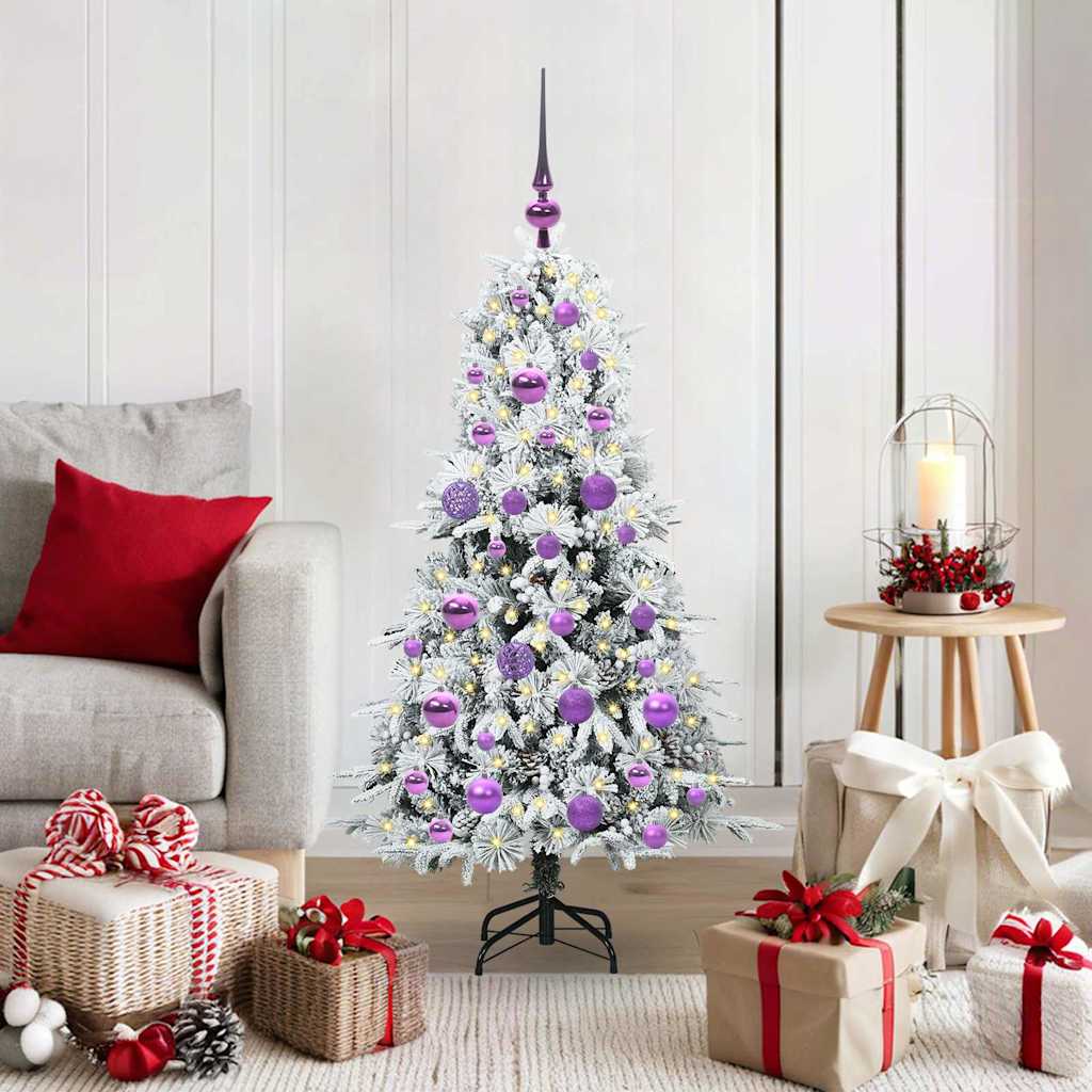 Artificial Hinged Christmas Tree White 120 cm PE and PVC