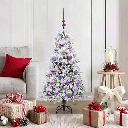 Artificial Hinged Christmas Tree White 120 cm PE and PVC