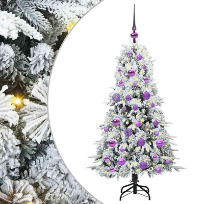 Artificial Hinged Christmas Tree White 120 cm PE and PVC