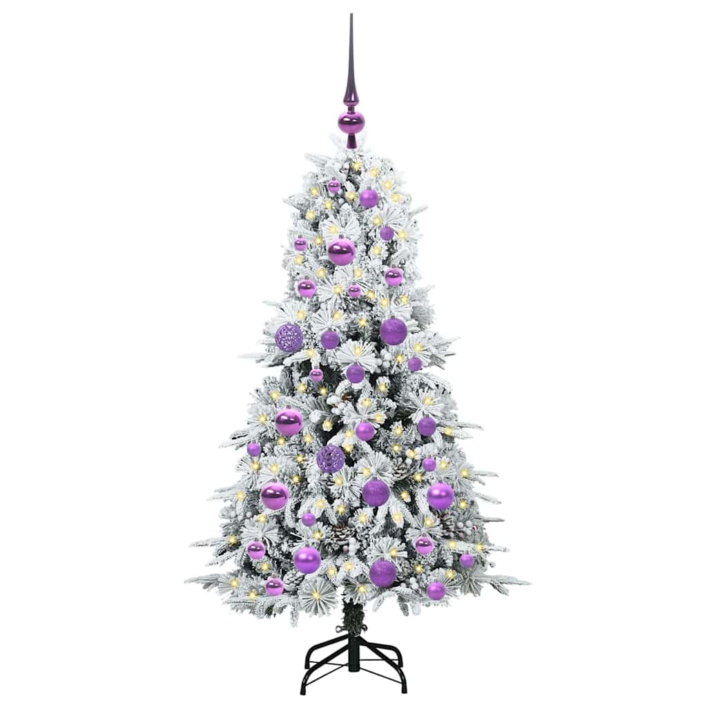 Artificial Hinged Christmas Tree White 120 cm PE and PVC