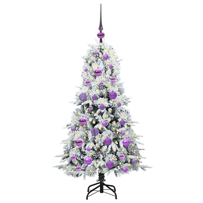 Artificial Hinged Christmas Tree White 120 cm PE and PVC