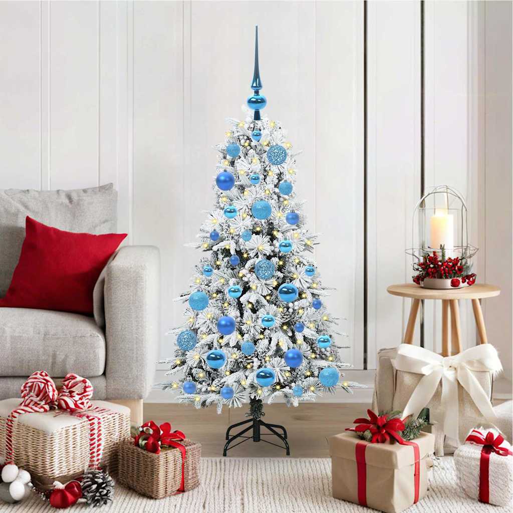 Artificial Hinged Christmas Tree White 120 cm PE and PVC