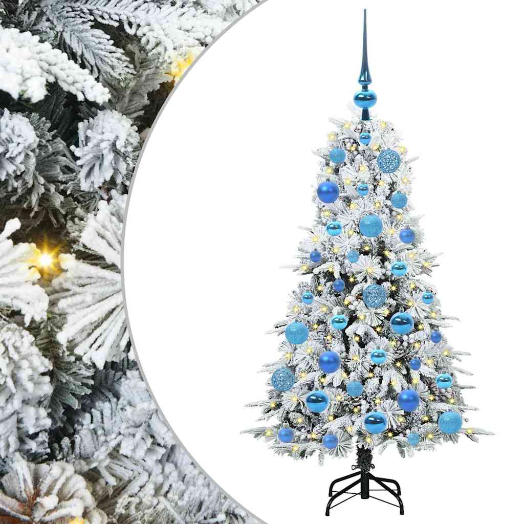 Artificial Hinged Christmas Tree White 120 cm PE and PVC