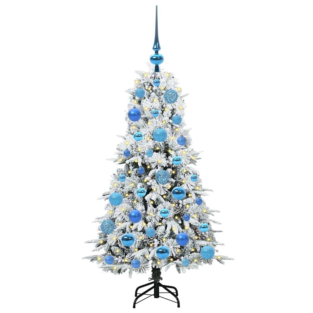Artificial Hinged Christmas Tree White 120 cm PE and PVC