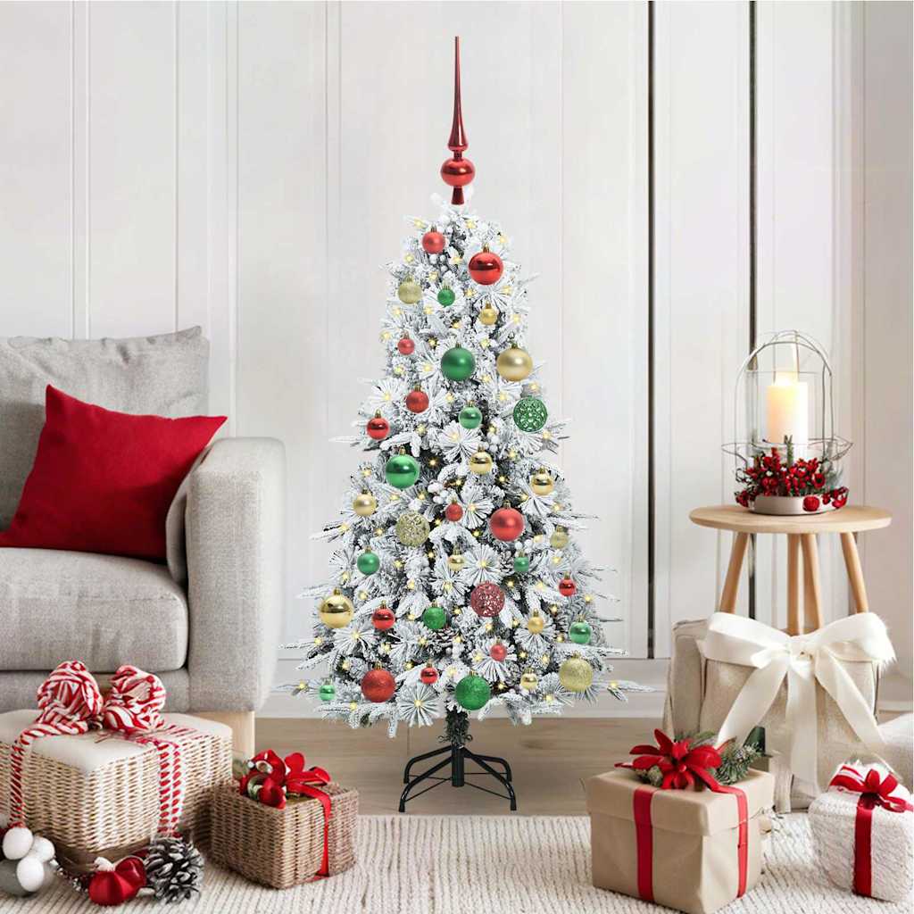 Artificial Hinged Christmas Tree White 120 cm PE and PVC