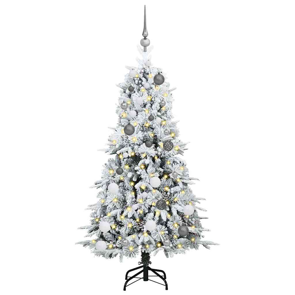 Artificial Hinged Christmas Tree White 150 cm PE and PVC