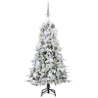 Artificial Hinged Christmas Tree White 150 cm PE and PVC