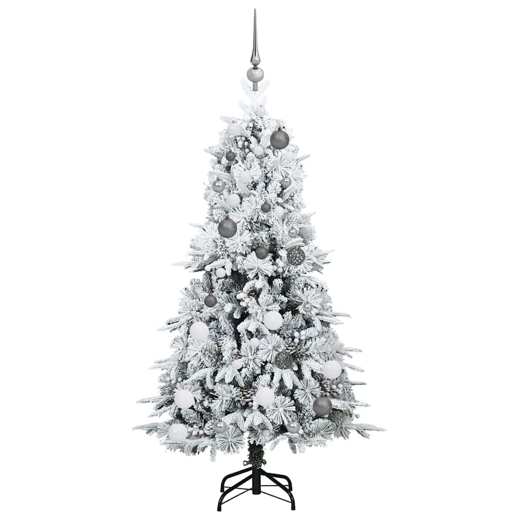 Artificial Hinged Christmas Tree White 150 cm PE and PVC