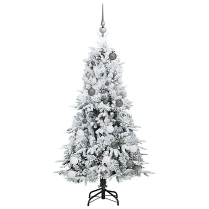 Artificial Hinged Christmas Tree White 150 cm PE and PVC