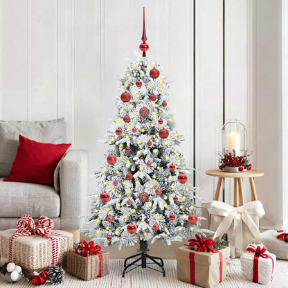 Artificial Hinged Christmas Tree White 150 cm PE and PVC