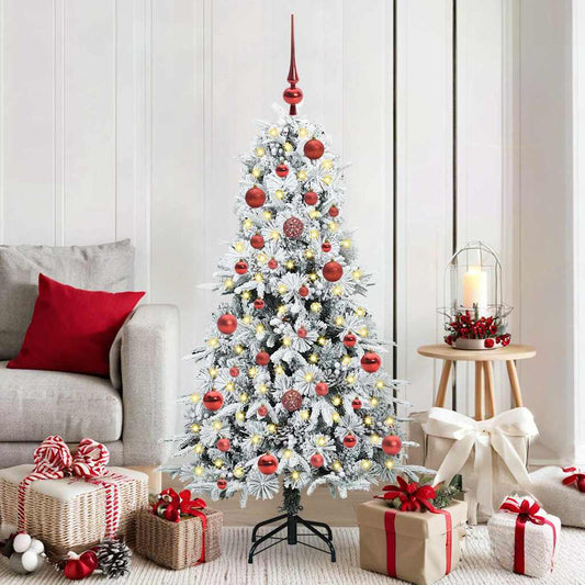 Artificial Hinged Christmas Tree White 150 cm PE and PVC