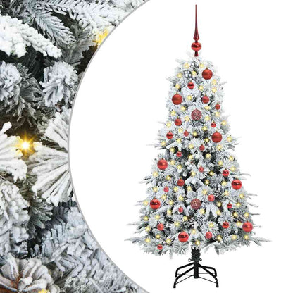 Artificial Hinged Christmas Tree White 150 cm PE and PVC