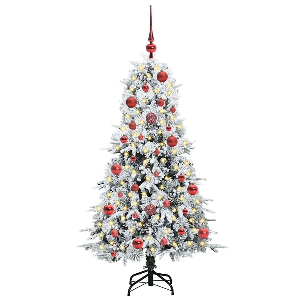 Artificial Hinged Christmas Tree White 150 cm PE and PVC