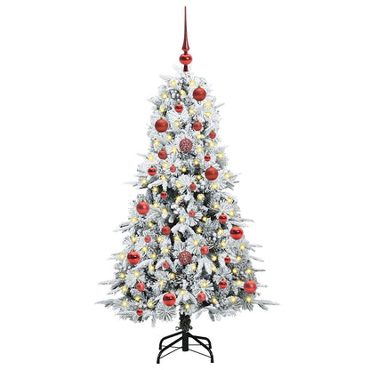 Artificial Hinged Christmas Tree White 150 cm PE and PVC