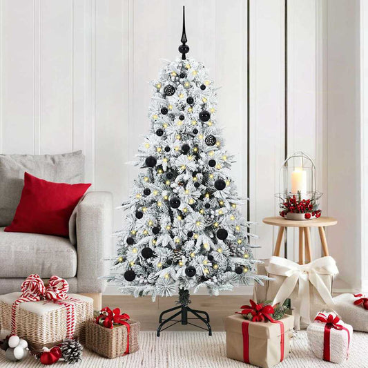 Artificial Hinged Christmas Tree White 150 cm PE and PVC