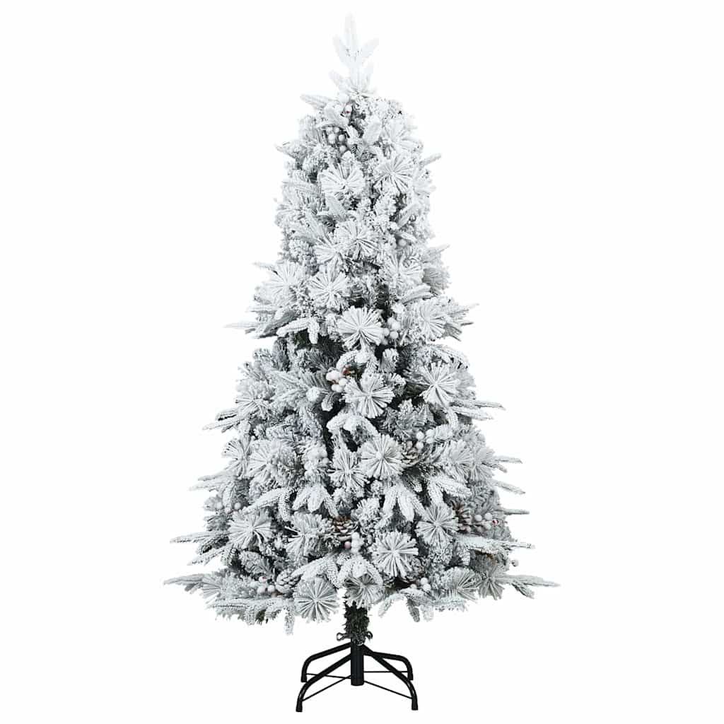 Artificial Hinged Christmas Tree White 150 cm PE and PVC