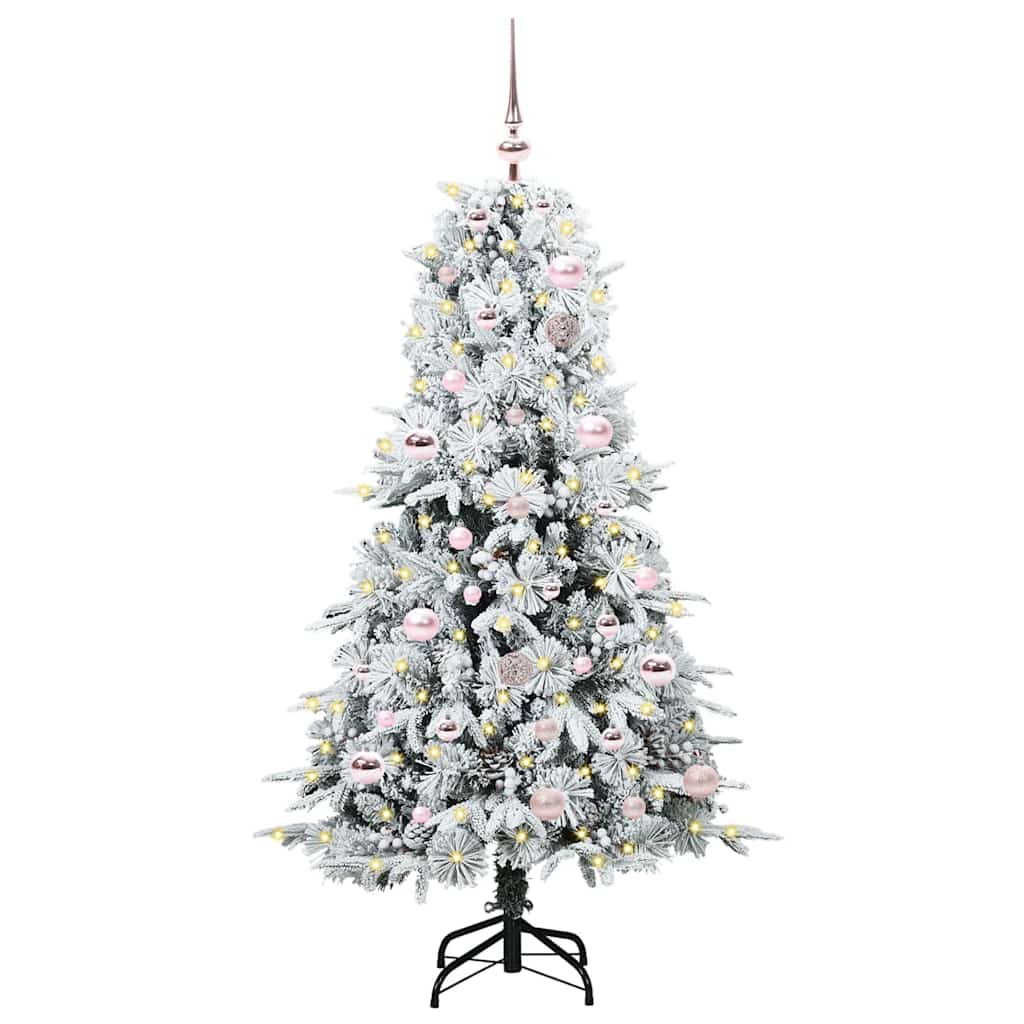 Artificial Hinged Christmas Tree White 150 cm PE and PVC