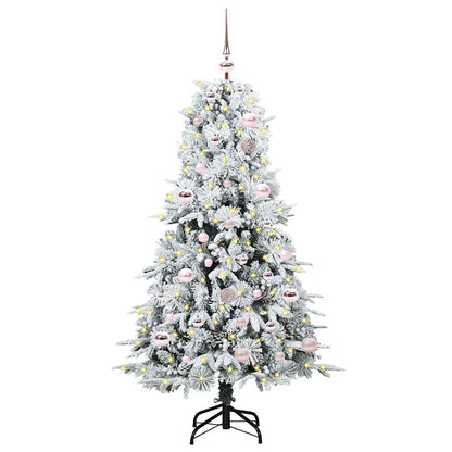 Artificial Hinged Christmas Tree White 150 cm PE and PVC