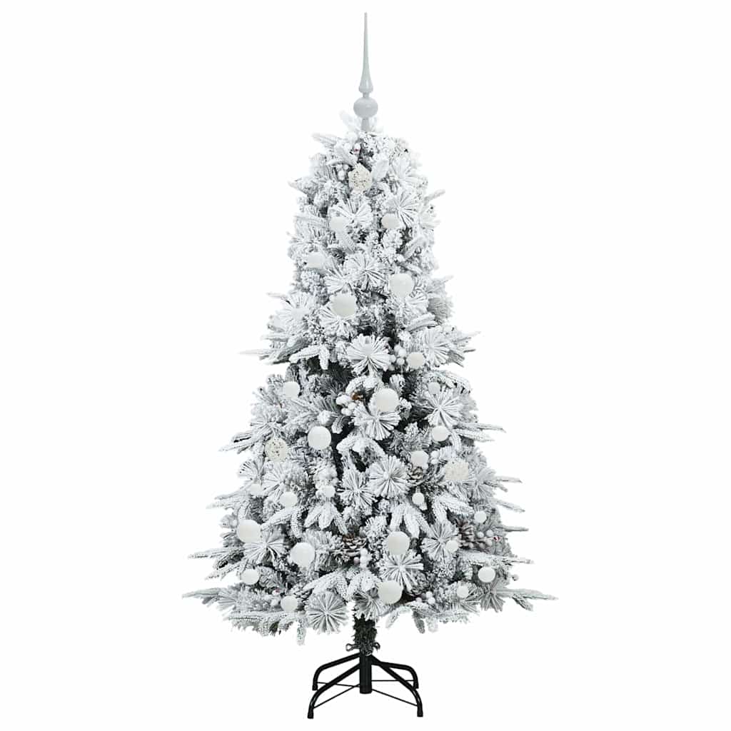 Artificial Hinged Christmas Tree White 150 cm PE and PVC