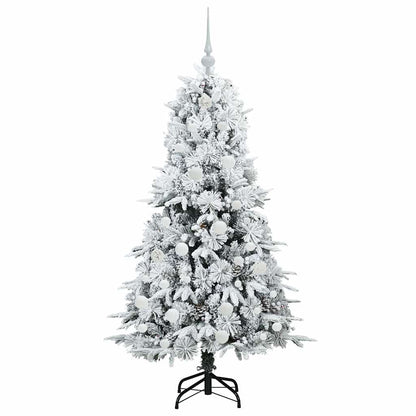 Artificial Hinged Christmas Tree White 150 cm PE and PVC