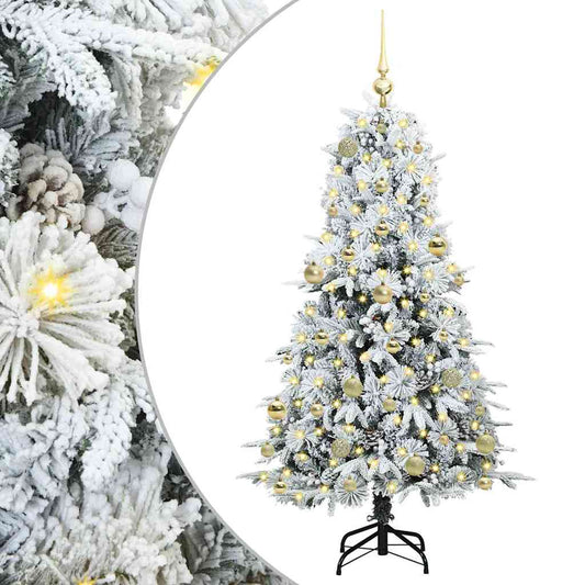 Artificial Hinged Christmas Tree White 150 cm PE and PVC