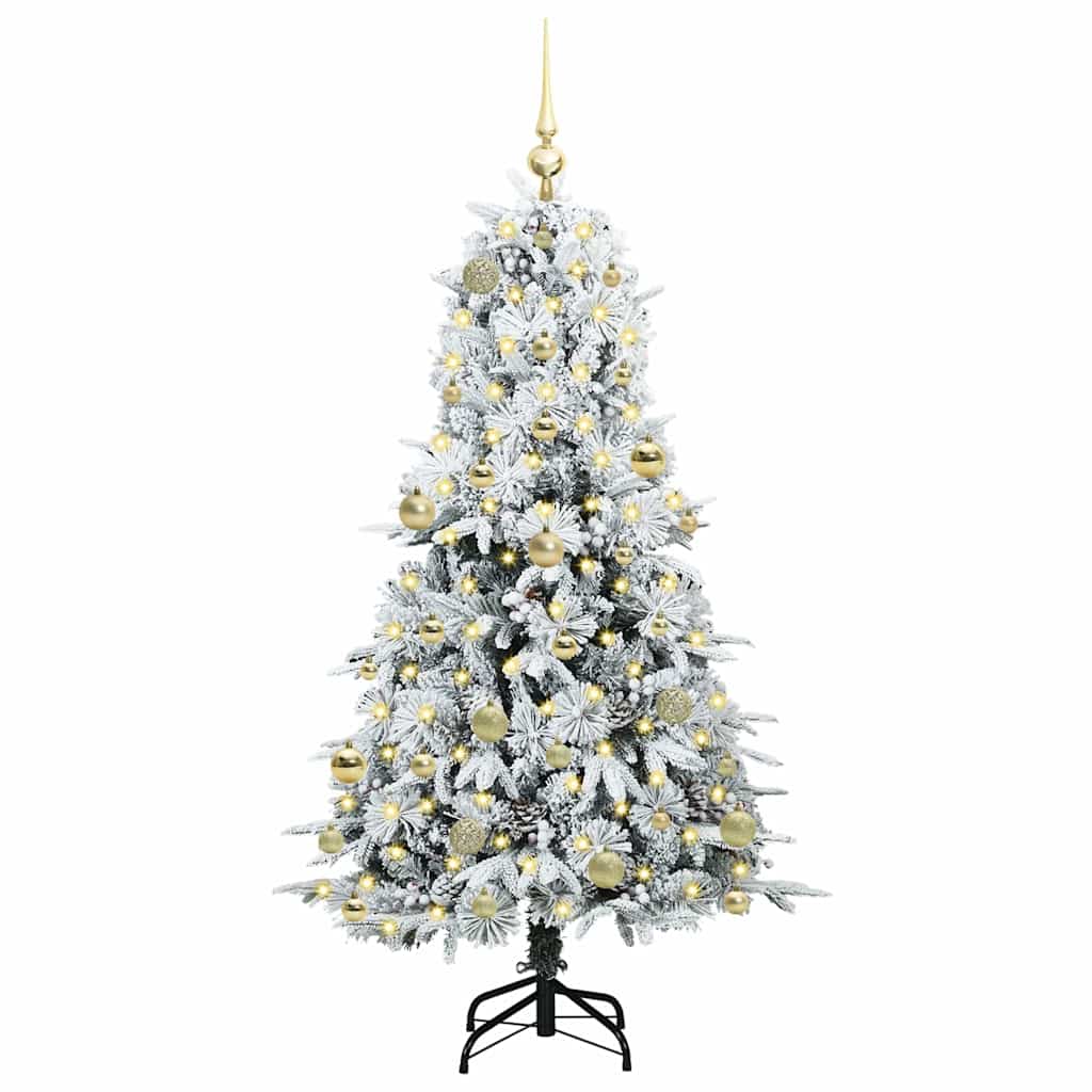 Artificial Hinged Christmas Tree White 150 cm PE and PVC
