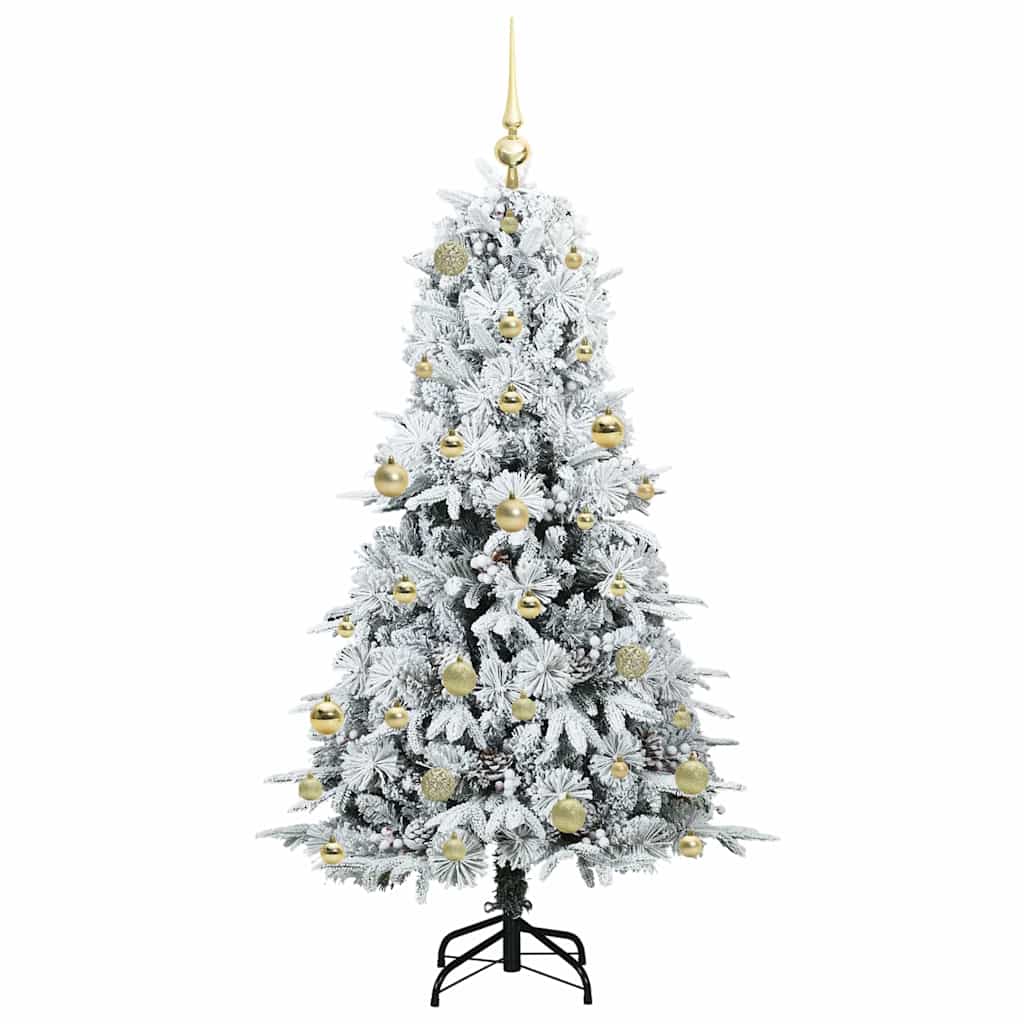 Artificial Hinged Christmas Tree White 150 cm PE and PVC
