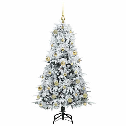Artificial Hinged Christmas Tree White 150 cm PE and PVC