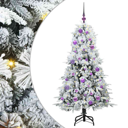 Artificial Hinged Christmas Tree White 150 cm PE and PVC