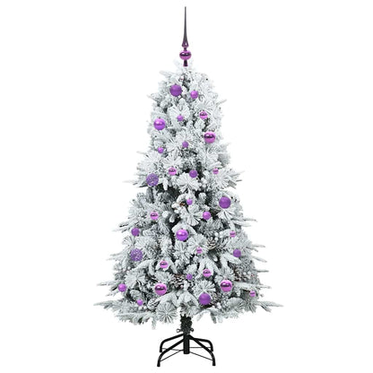 Artificial Hinged Christmas Tree White 150 cm PE and PVC