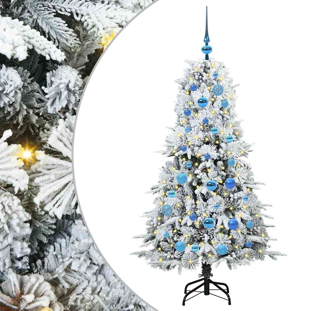 Artificial Hinged Christmas Tree White 150 cm PE and PVC