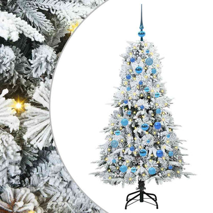 Artificial Hinged Christmas Tree White 150 cm PE and PVC