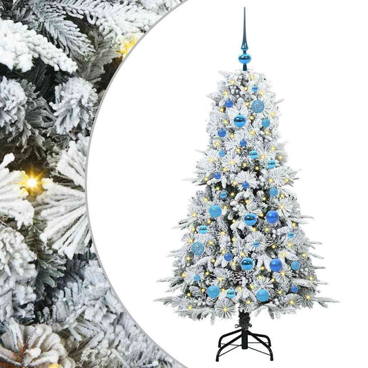 Artificial Hinged Christmas Tree White 150 cm PE and PVC