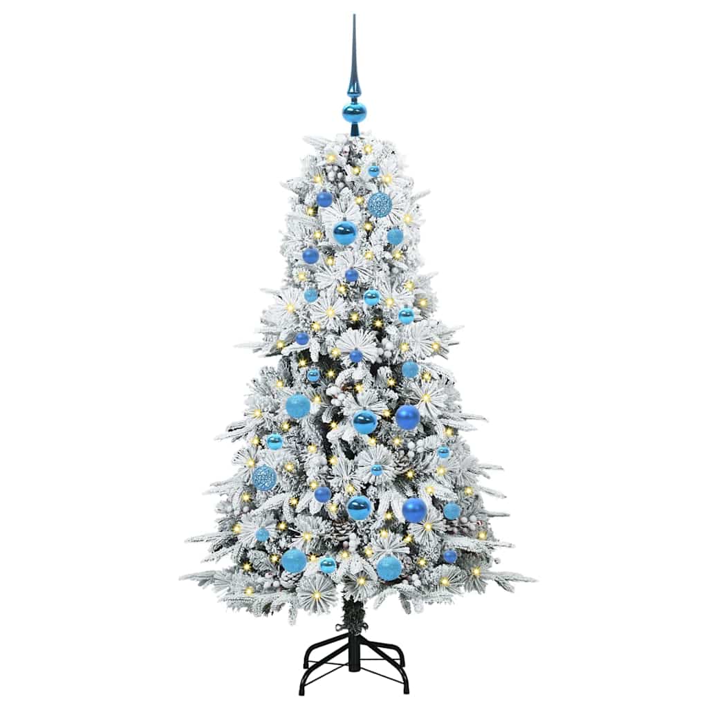 Artificial Hinged Christmas Tree White 150 cm PE and PVC