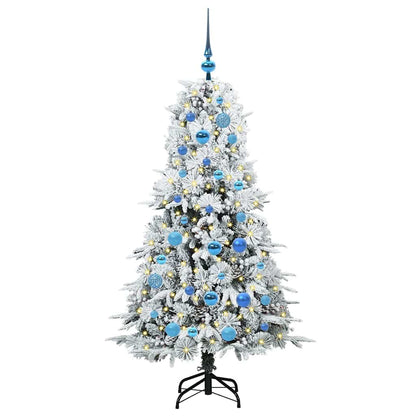 Artificial Hinged Christmas Tree White 150 cm PE and PVC