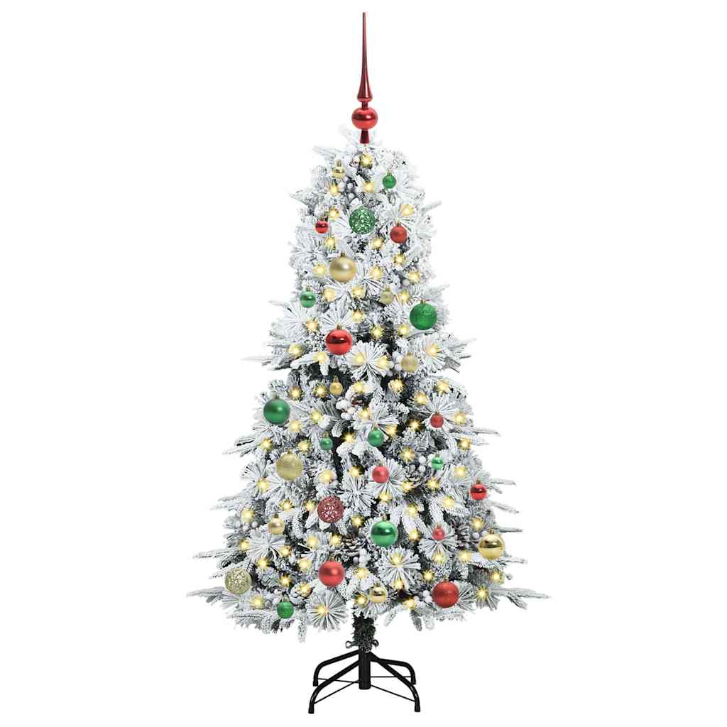 Artificial Hinged Christmas Tree White 150 cm PE and PVC